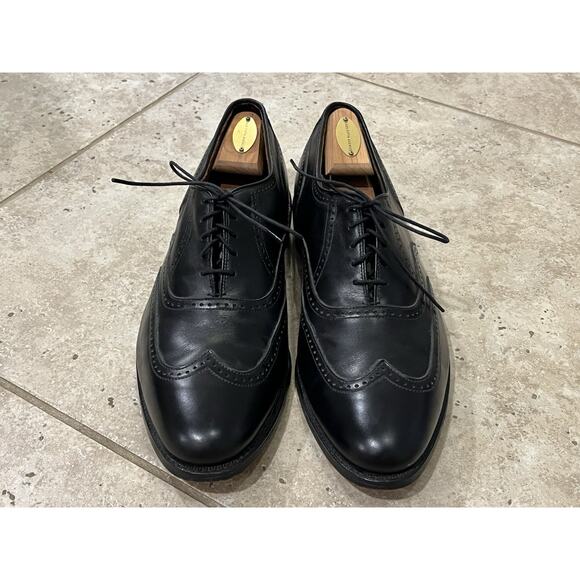 Allen Edmonds Marlow Men\'s Dress Shoes Black Leather Wingtip Oxford 10D MINT!!! main image 4
